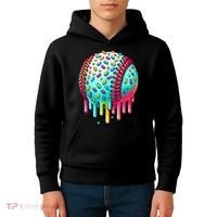 Ice Cream Drip Baseball Stuff Baseball Drip For Boy Graphic  Kids Hoodie thumb 4