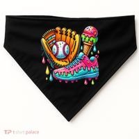 Ice Cream Drip Baseball Stuff Baseball Drip For Boy USA-Made Doggie Bandana thumb 0