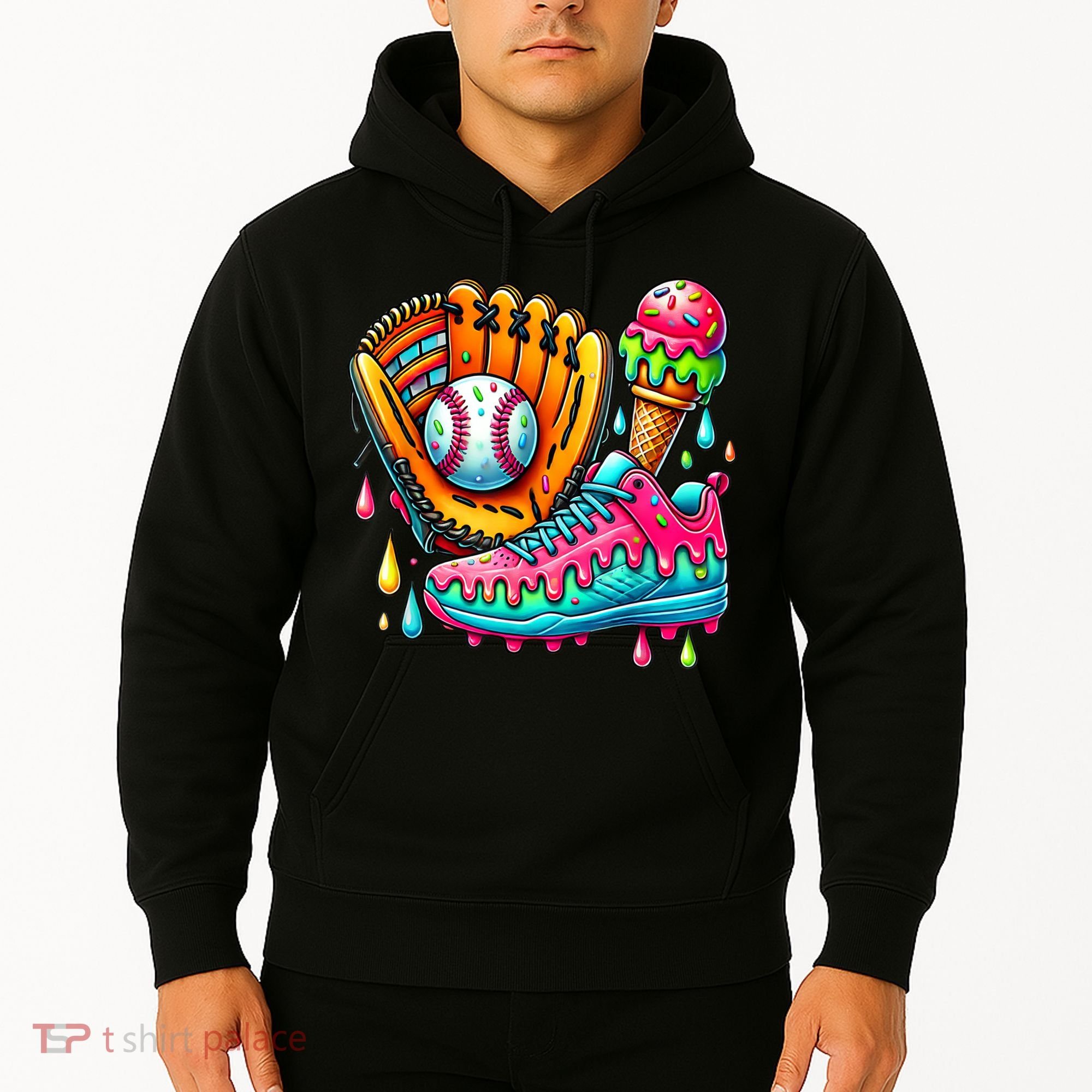 Ice Cream Drip Baseball Stuff Baseball Drip For Boy Hoodie