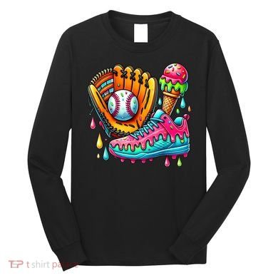 Ice Cream Drip Baseball Stuff Baseball Drip For Boy Long Sleeve Shirt