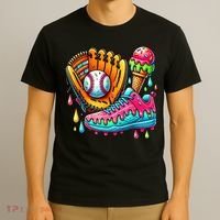 Ice Cream Drip Baseball Stuff Baseball Drip For Boy T-Shirt thumb 3