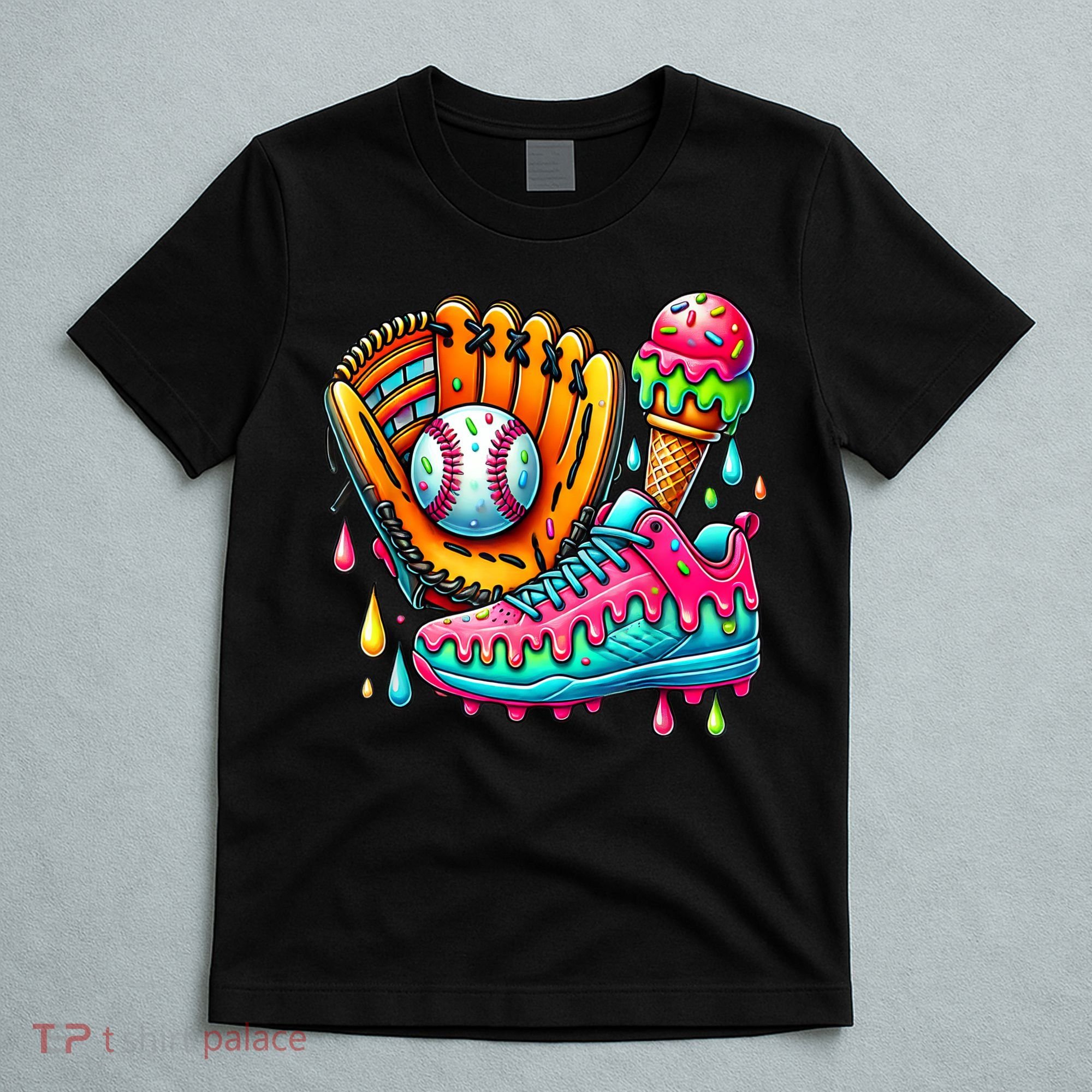 Ice Cream Drip Baseball Stuff Baseball Drip For Boy T-Shirt