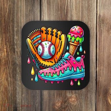 Ice Cream Drip Baseball Stuff Baseball Drip For Boy Coaster