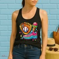 Ice Cream Drip Baseball Stuff Baseball Drip For Boy Women's Tank Top thumb 2