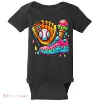 Ice Cream Drip Baseball Stuff Baseball Drip For Boy Baby Bodysuit thumb 0