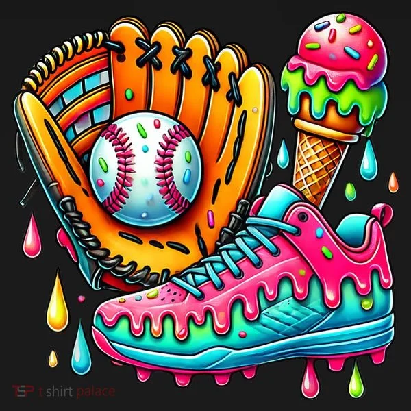 Ice Cream Drip Baseball Stuff Baseball Drip For Boy Baby Bodysuit