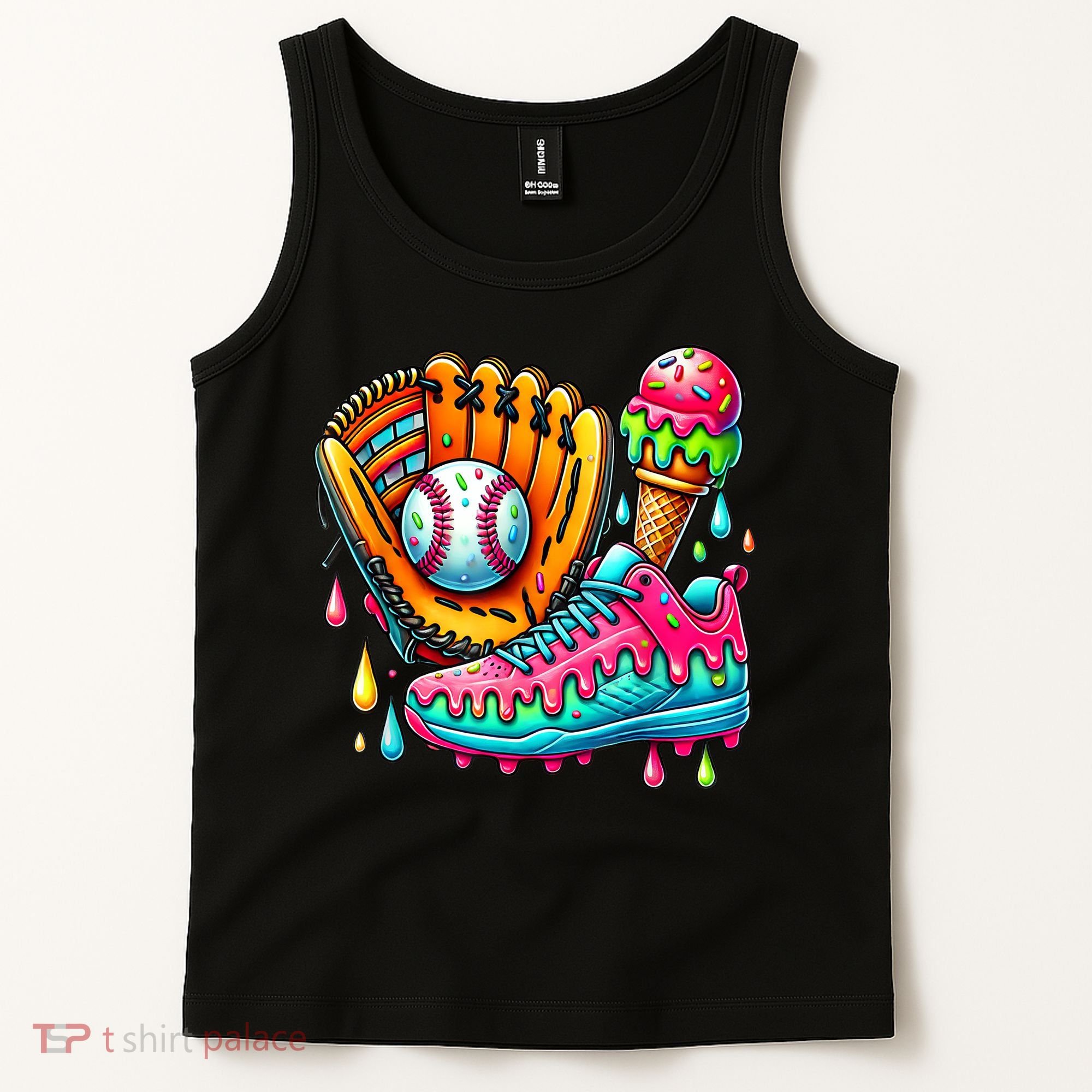 Ice Cream Drip Baseball Stuff Baseball Drip For Boy Tank Top