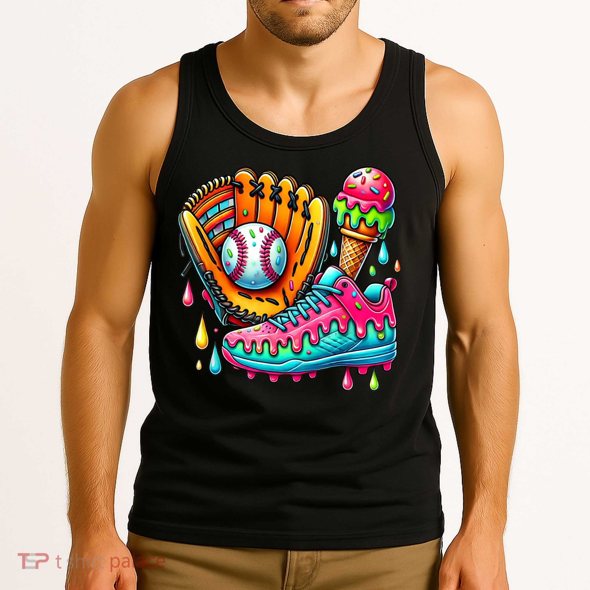 Ice Cream Drip Baseball Stuff Baseball Drip For Boy Tank Top