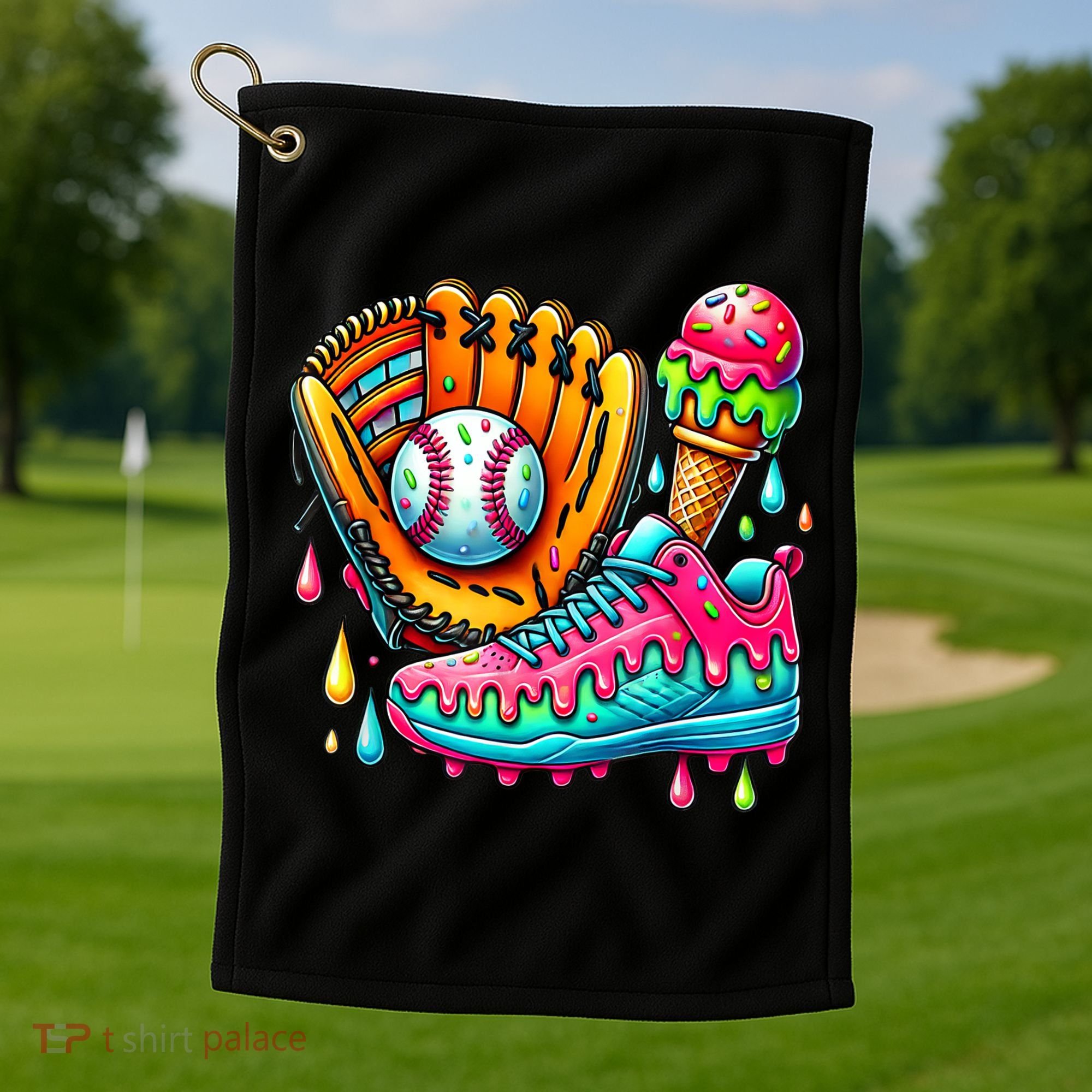 Ice Cream Drip Baseball Stuff Baseball Drip For Boy Golf Towel