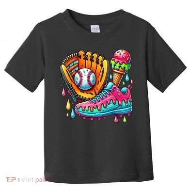 Ice Cream Drip Baseball Stuff Baseball Drip For Boy Toddler T-Shirt