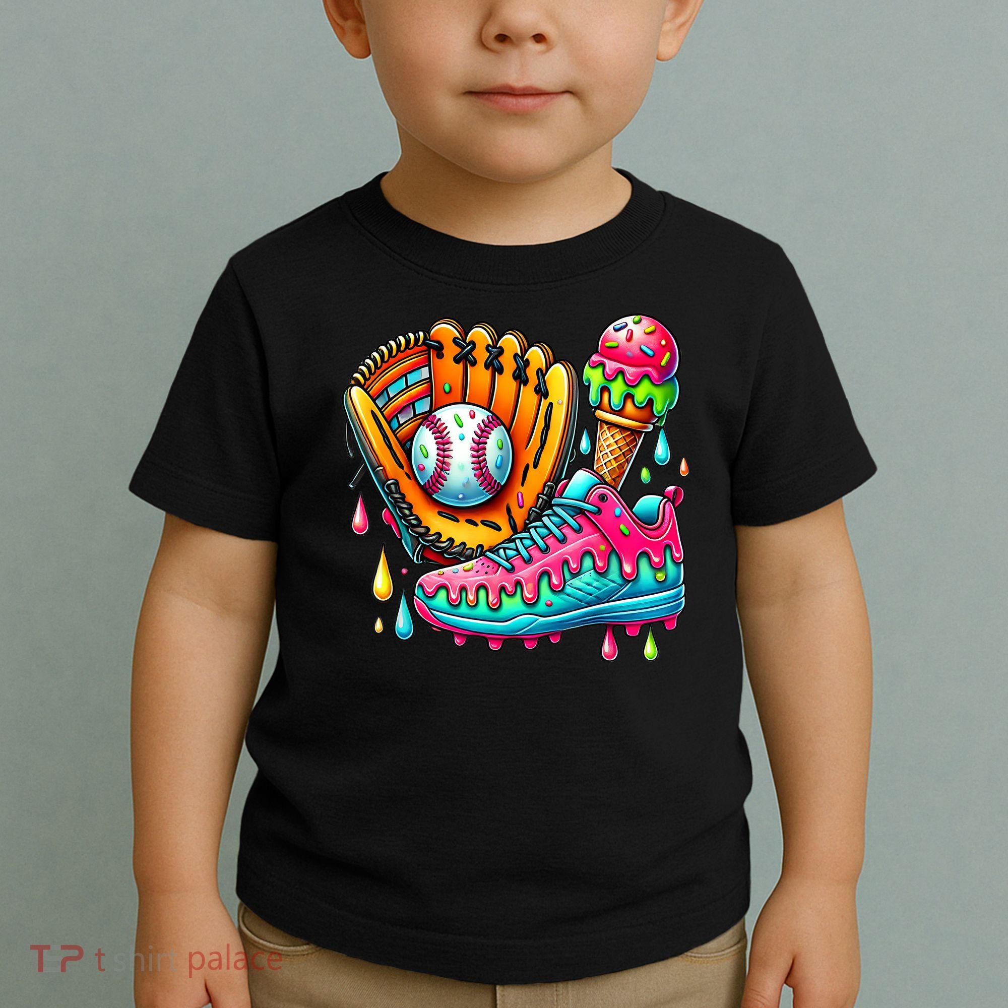 Ice Cream Drip Baseball Stuff Baseball Drip For Boy Toddler T-Shirt