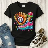 Ice Cream Drip Baseball Stuff Baseball Drip For Boy Women's T-Shirt thumb 3
