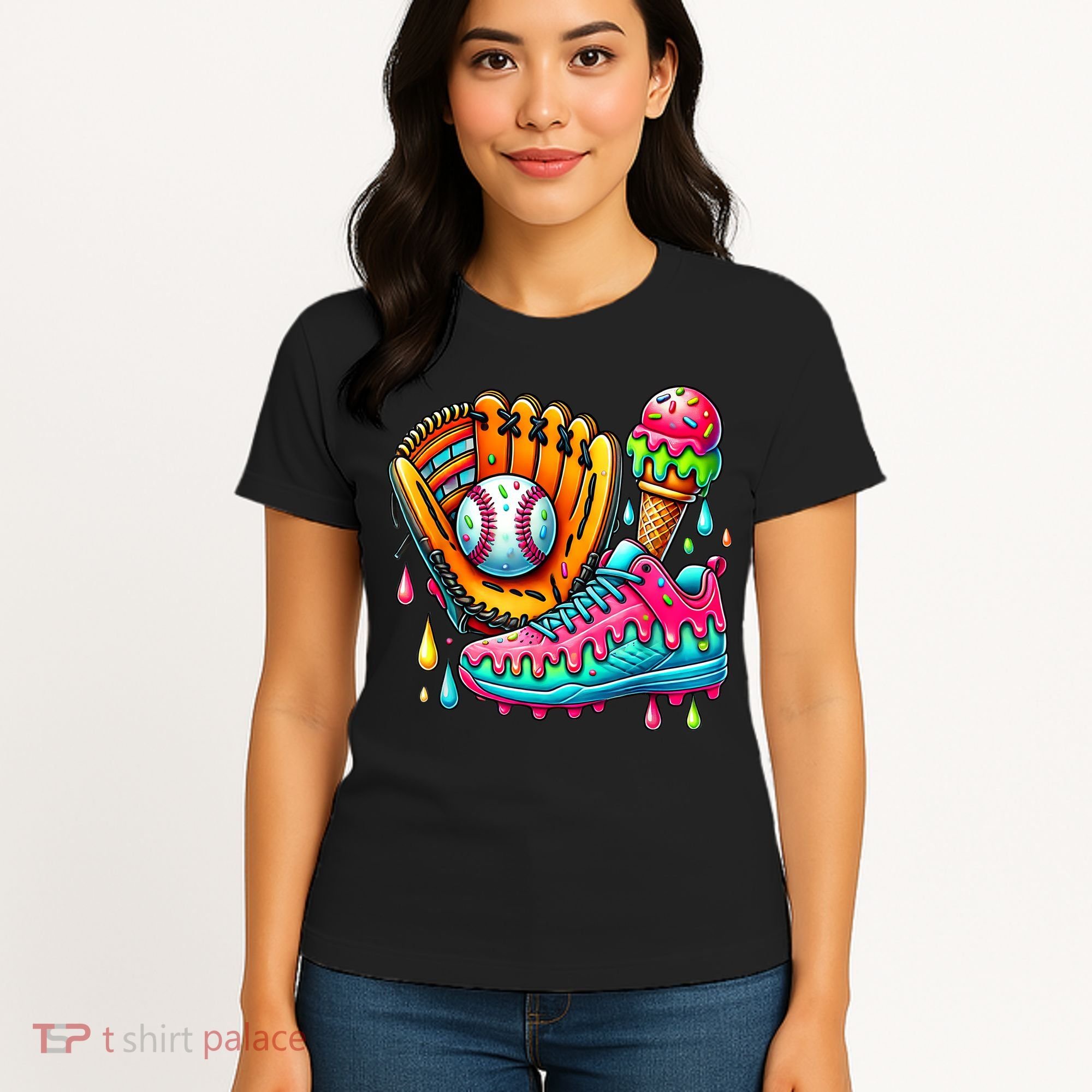 Ice Cream Drip Baseball Stuff Baseball Drip For Boy Women's T-Shirt