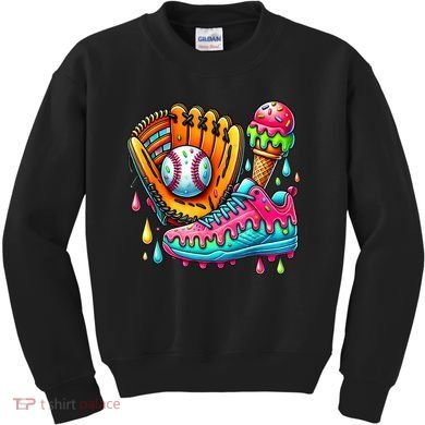 Ice Cream Drip Baseball Stuff Baseball Drip For Boy Kids Sweatshirt