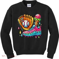 Ice Cream Drip Baseball Stuff Baseball Drip For Boy Kids Sweatshirt thumb 0