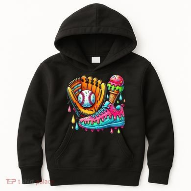 Ice Cream Drip Baseball Stuff Baseball Drip For Boy Kids Hoodie