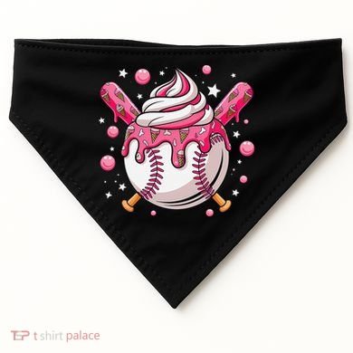Ice Cream Drip Baseball Stuff Stuff Baseball USA-Made Doggie Bandana