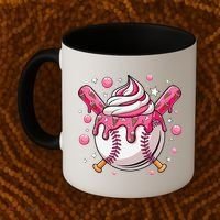 Ice Cream Drip Baseball Stuff Stuff Baseball Coffee Mug thumb 2