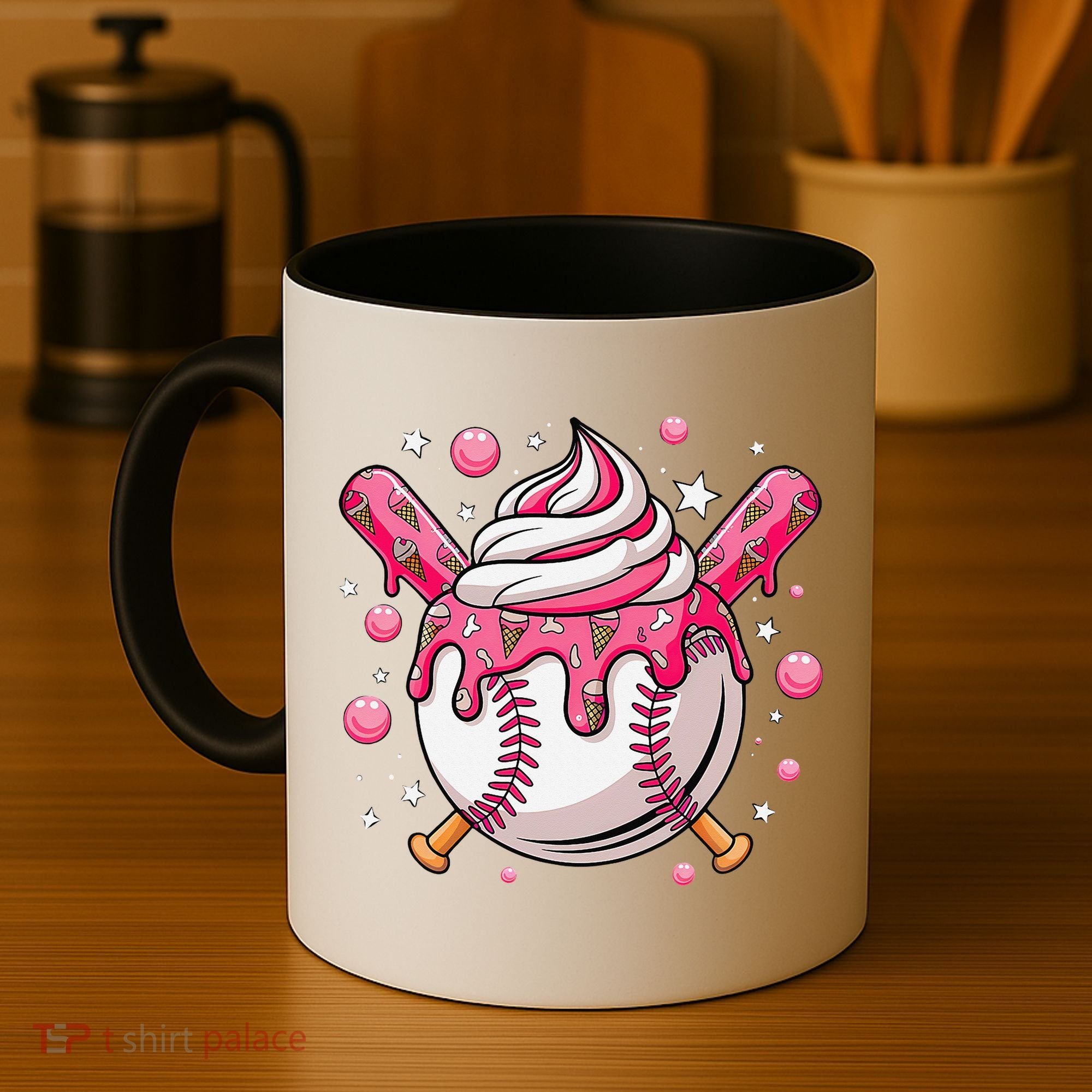 Ice Cream Drip Baseball Stuff Stuff Baseball Coffee Mug