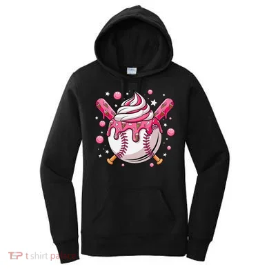 Ice Cream Drip Baseball Stuff Stuff Baseball Women's Hoodie