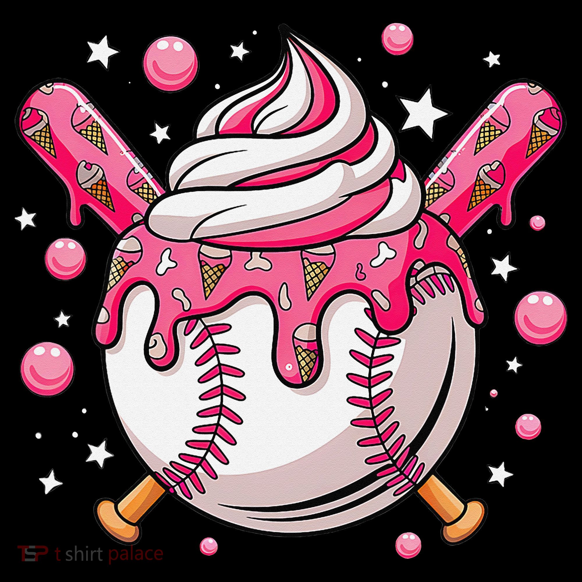Ice Cream Drip Baseball Stuff Stuff Baseball Women's Tank Top