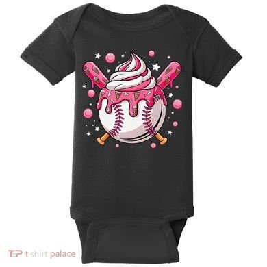 Ice Cream Drip Baseball Stuff Stuff Baseball Baby Bodysuit