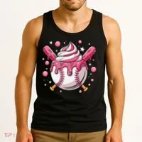 Ice Cream Drip Baseball Stuff Stuff Baseball Tank Top thumb 3