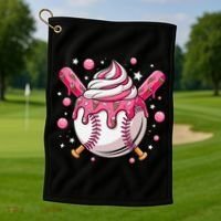 Ice Cream Drip Baseball Stuff Stuff Baseball Golf Towel thumb 1