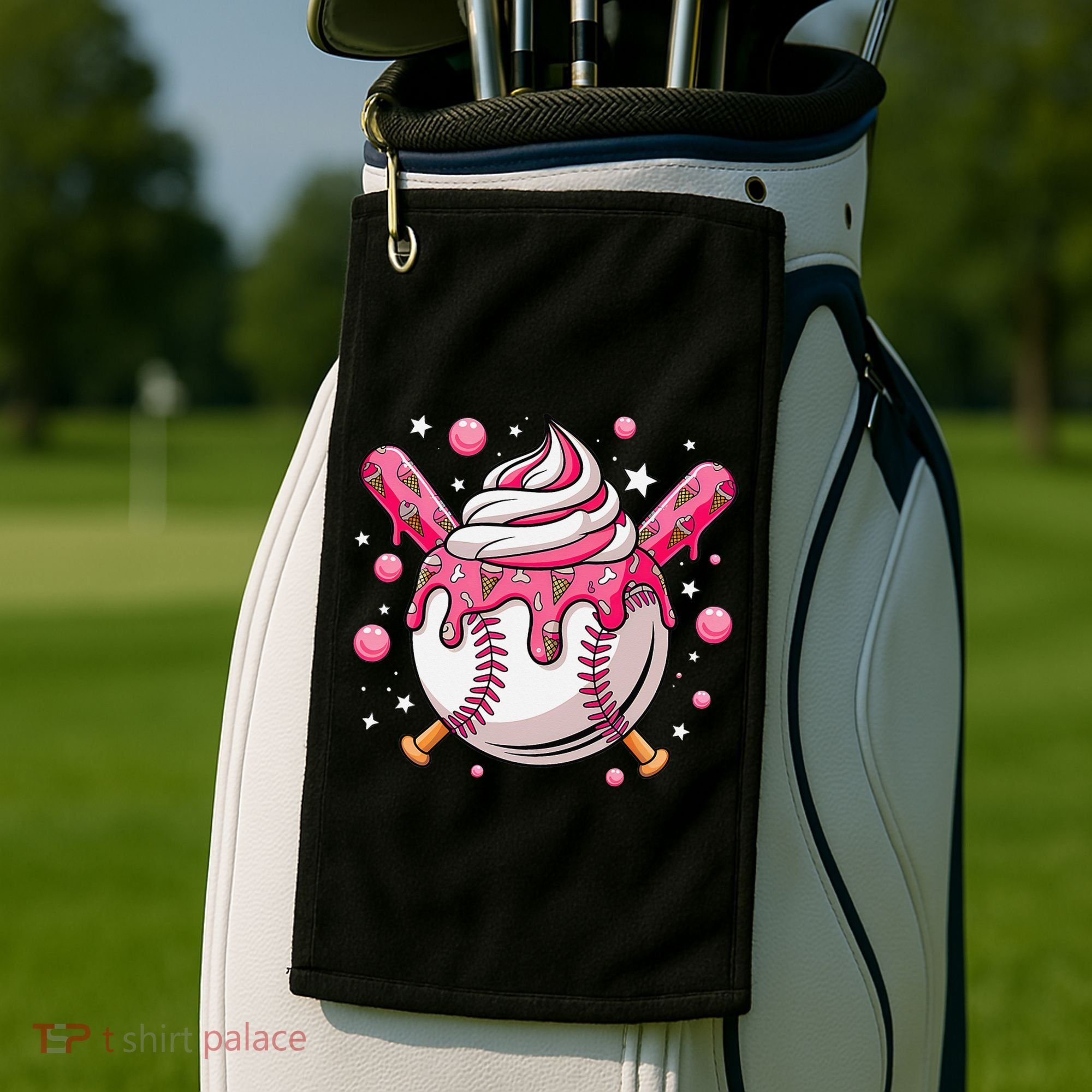 Ice Cream Drip Baseball Stuff Stuff Baseball Golf Towel