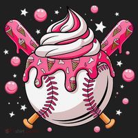 Ice Cream Drip Baseball Stuff Stuff Baseball Golf Towel thumb 3