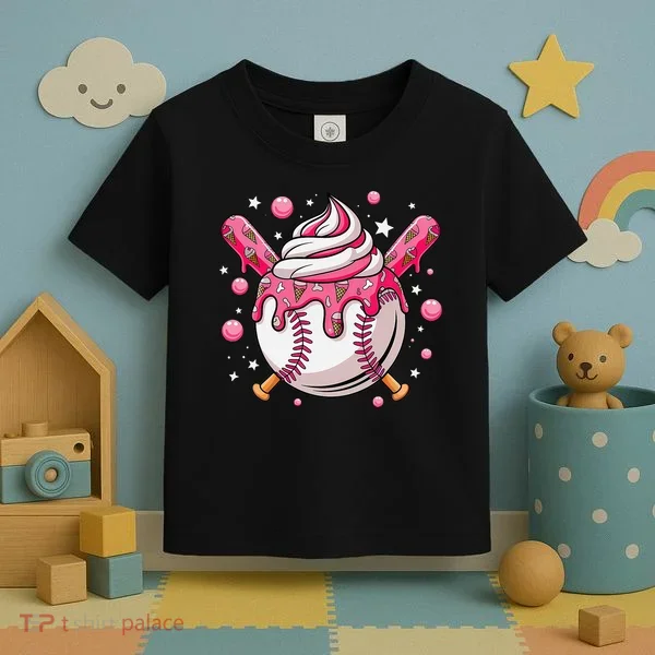 Ice Cream Drip Baseball Stuff Stuff Baseball Toddler T-Shirt