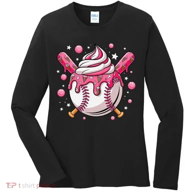Ice Cream Drip Baseball Stuff Stuff Baseball Women's Long Sleeve Shirt