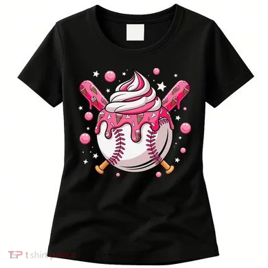 Ice Cream Drip Baseball Stuff Stuff Baseball Women's T-Shirt