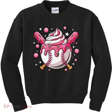 Ice Cream Drip Baseball Stuff Stuff Baseball Kids Sweatshirt