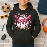 Ice Cream Drip Baseball Stuff Stuff Baseball Kids Hoodie thumb 2