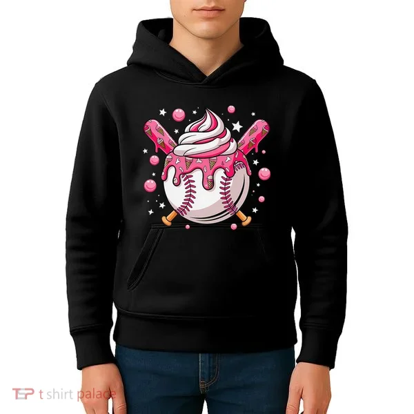 Ice Cream Drip Baseball Stuff Stuff Baseball Kids Hoodie