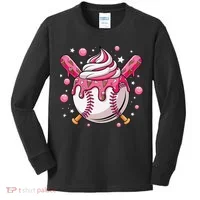 Ice Cream Drip Baseball Stuff Stuff Baseball Kids Long Sleeve Shirt thumb 0