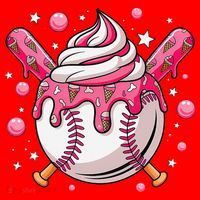 Ice Cream Drip Baseball Stuff Stuff Baseball Santa Hat thumb 1
