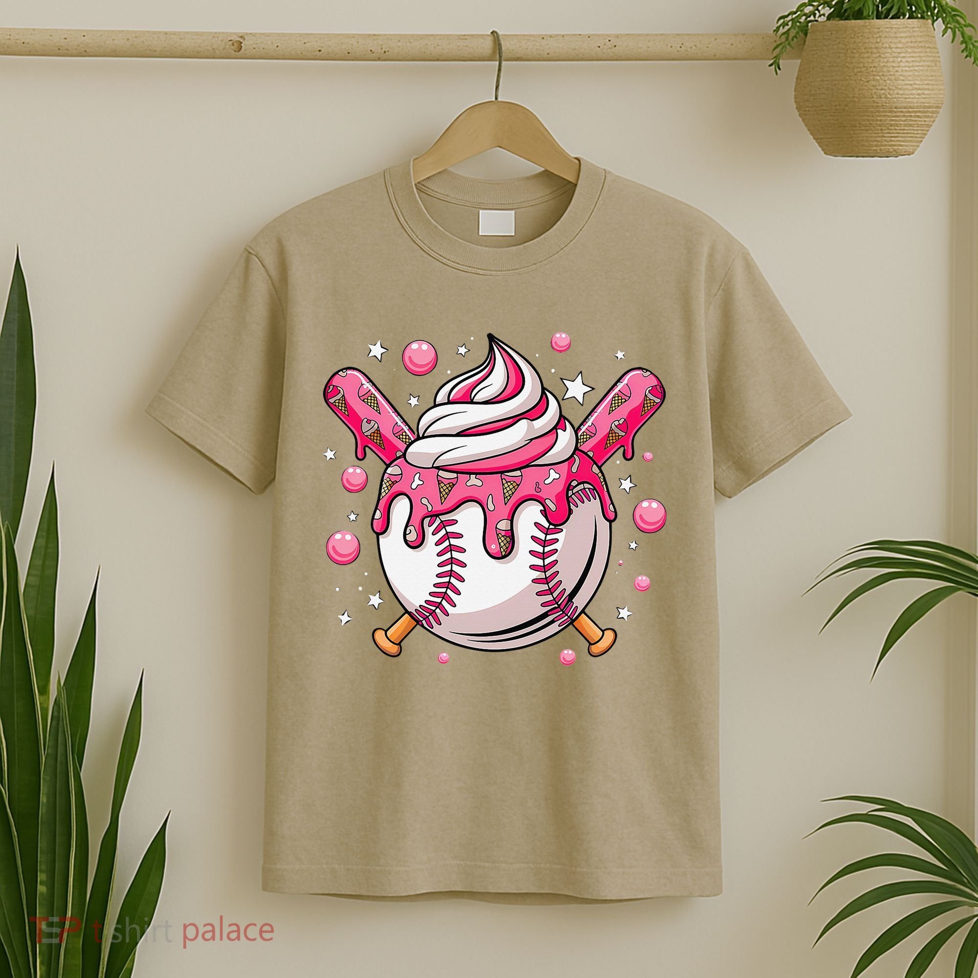Ice Cream Drip Baseball Stuff Stuff Baseball T-Shirt