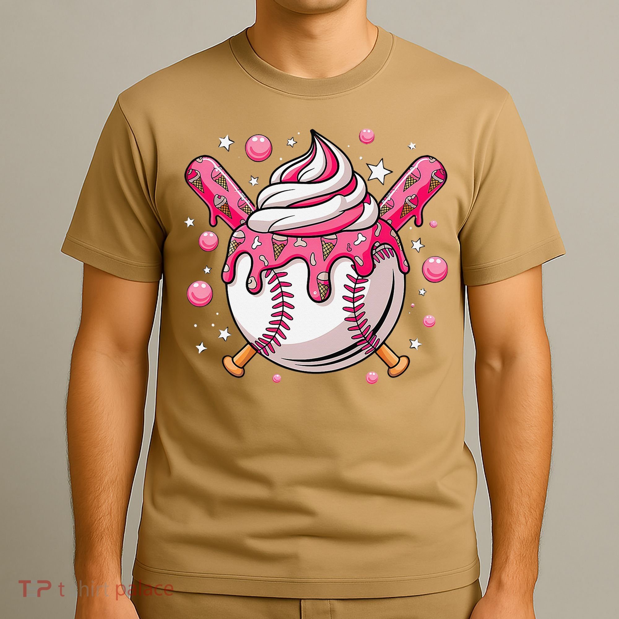 Ice Cream Drip Baseball Stuff Stuff Baseball T-Shirt