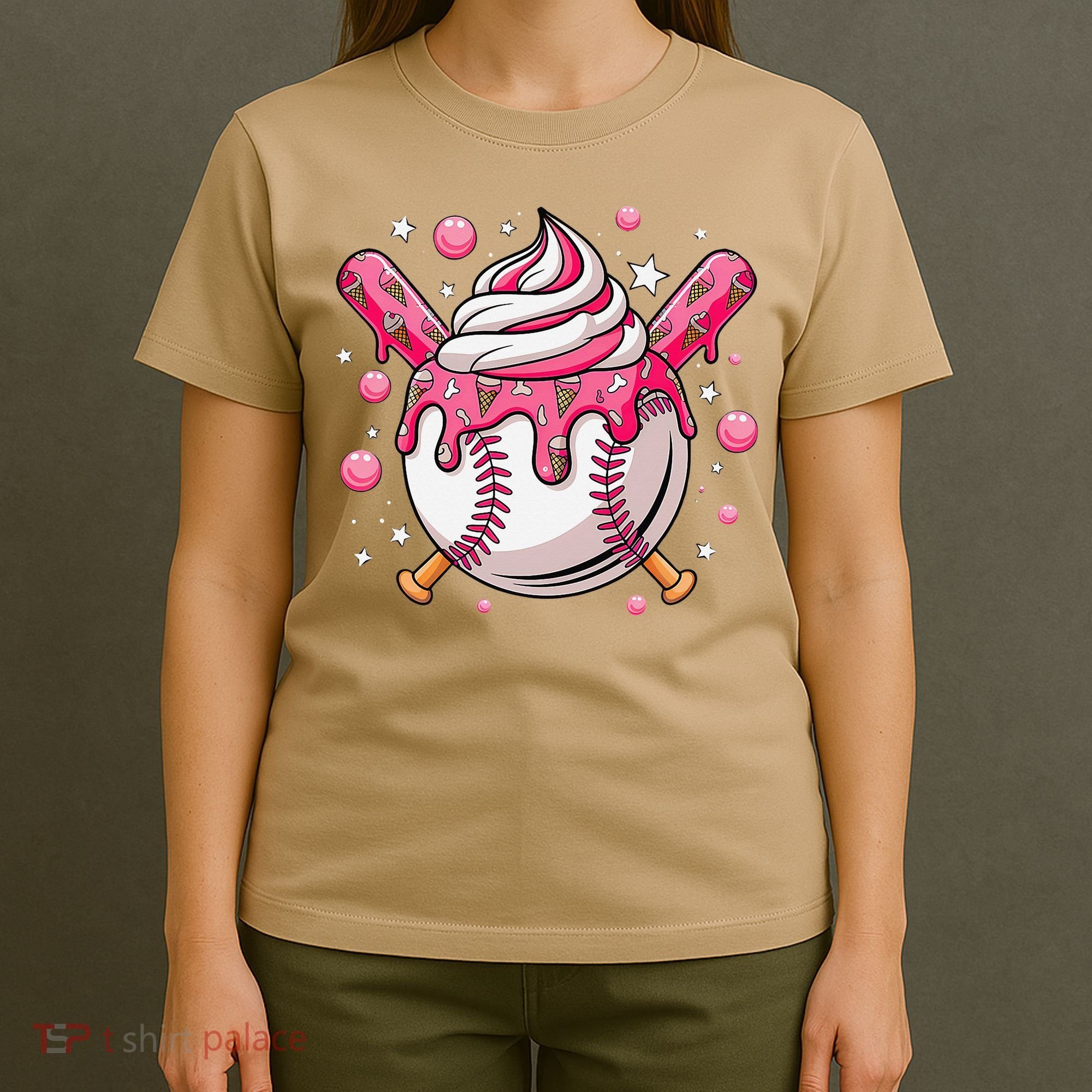 Ice Cream Drip Baseball Stuff Stuff Baseball T-Shirt
