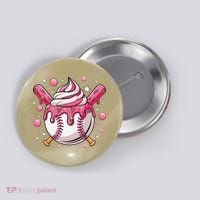 Ice Cream Drip Baseball Stuff Stuff Baseball Button thumb 0