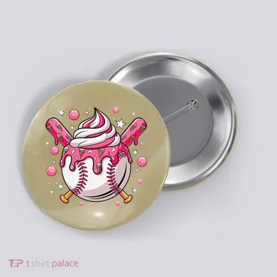 Ice Cream Drip Baseball Stuff Stuff Baseball Button
