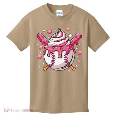 Ice Cream Drip Baseball Stuff Stuff Baseball Kids T-Shirt