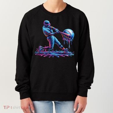 Ice Cream Drip Baseball Bat Baseball Player Women's Sweatshirt