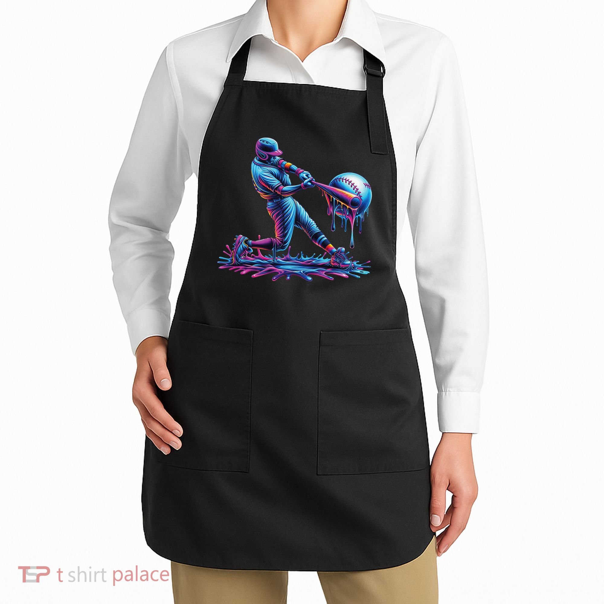 Ice Cream Drip Baseball Bat Baseball Player Apron