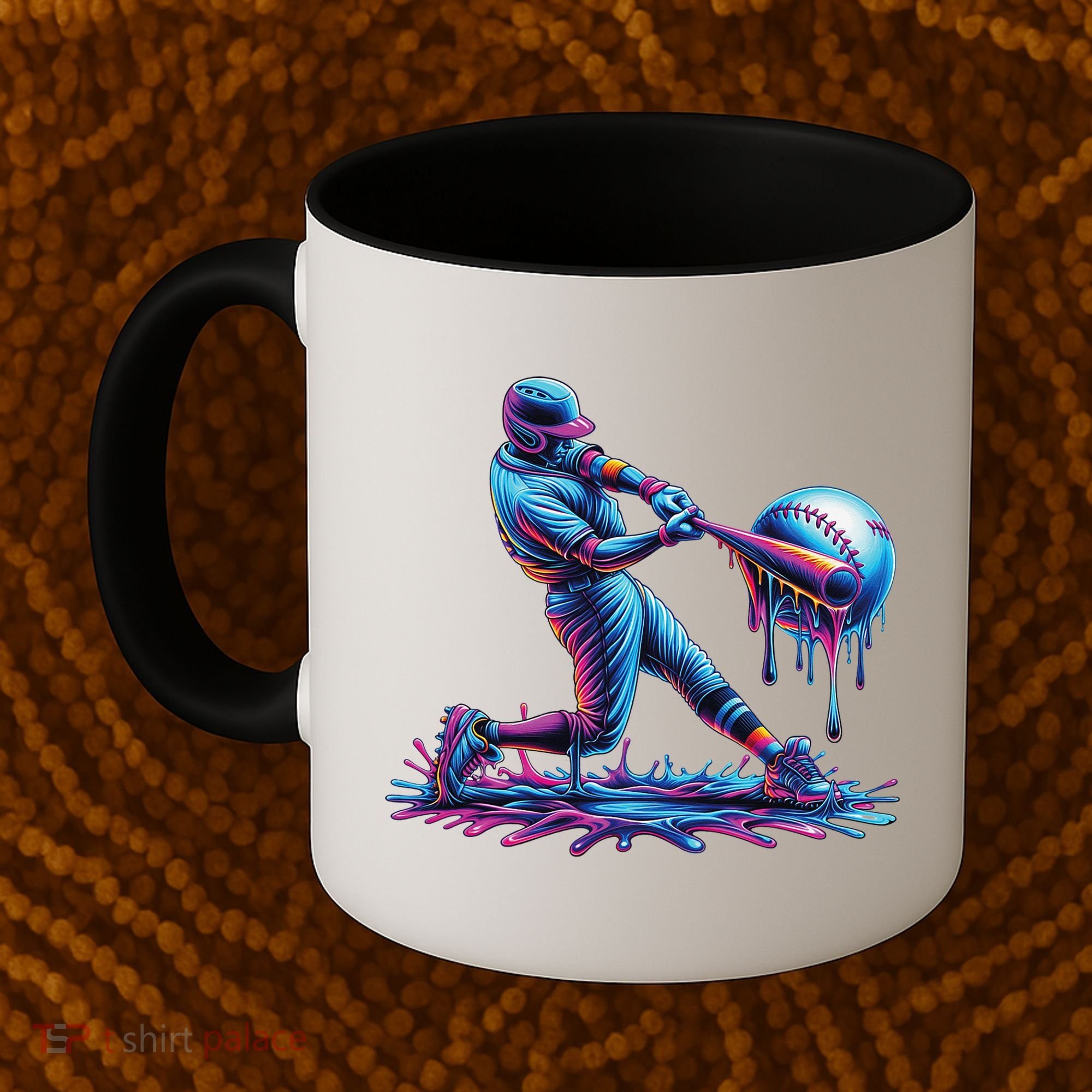 Ice Cream Drip Baseball Bat Baseball Player Coffee Mug