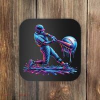 Ice Cream Drip Baseball Bat Baseball Player Coaster thumb 0