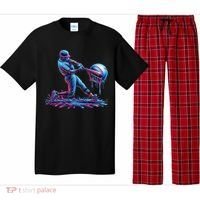Ice Cream Drip Baseball Bat Baseball Player Pajama Set thumb 0