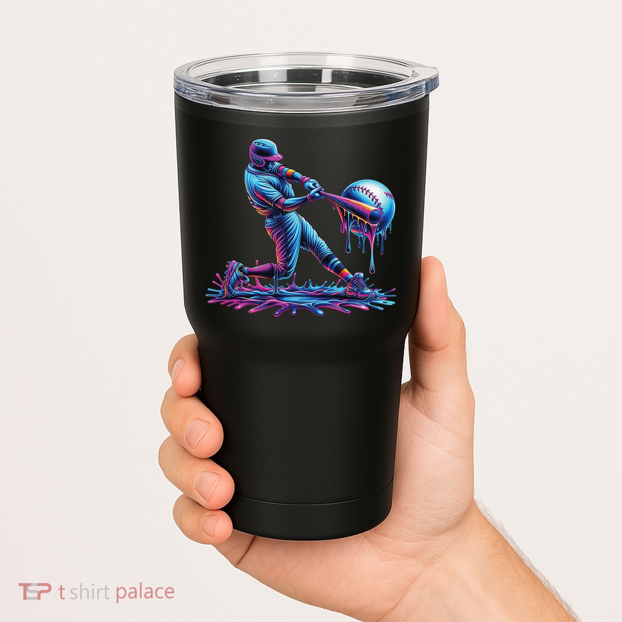 Ice Cream Drip Baseball Bat Baseball Player Tumbler